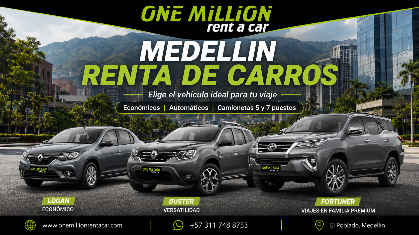 Medellin renta de carros:servicio confiable para familias y empresa